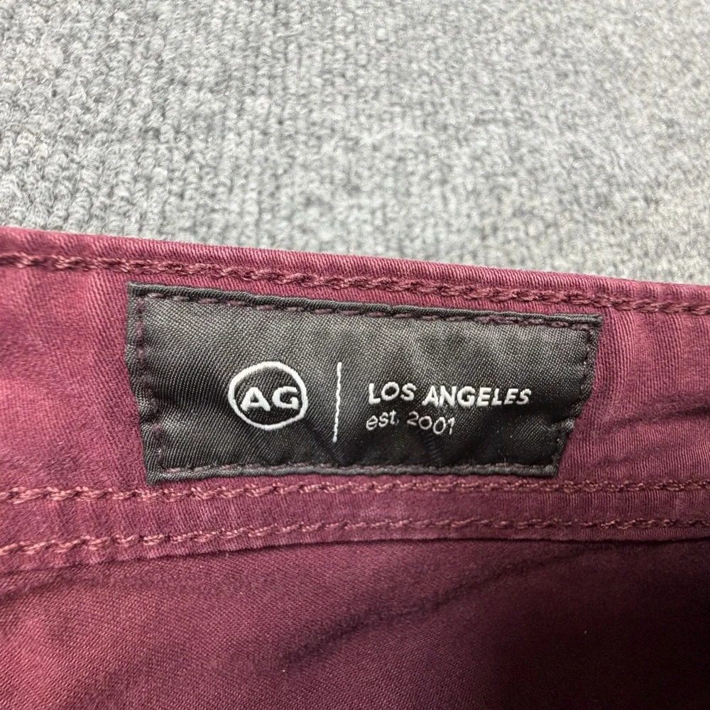 AG Tellis Modern Slim‎ Jeans Mens 36x34 Burgundy Italian Fabric Luxury Stretch